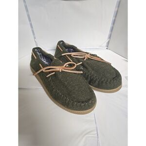 Men's Sonoma Faux Suede Moccasin Slippers Olive Green Size XL 12-13